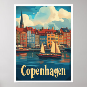 Copenhague Dinamarca Ilustracion de Viajes de Arte
