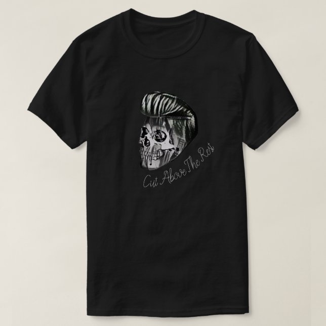 Copete del cráneo cortado sobre la camiseta del (Diseño del anverso)