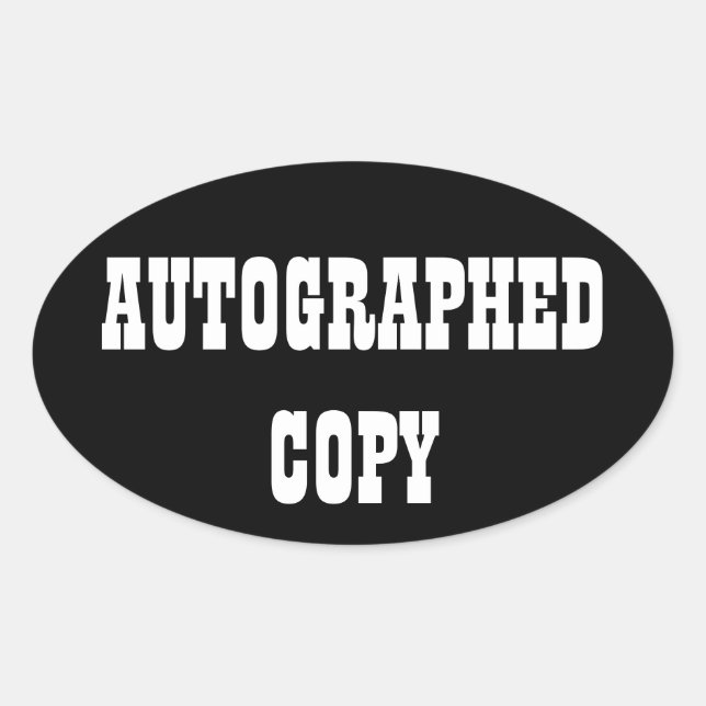Copia autografiada - Pegatinas Oval (#10) (Anverso)