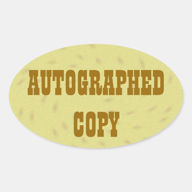 Copia autografiada - Pegatinas Oval (#6) (Anverso)