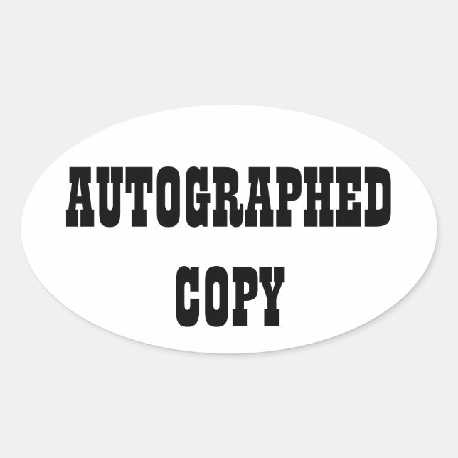Copia autografiada - Pegatinas Oval (#9) (Anverso)