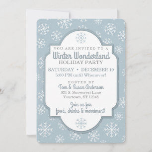 Copia de Invitación Moderna de Copos de Nieve de I