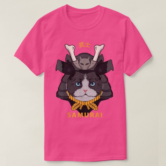 Copia de la camiseta del gato samurai japonés (Diseño del anverso)