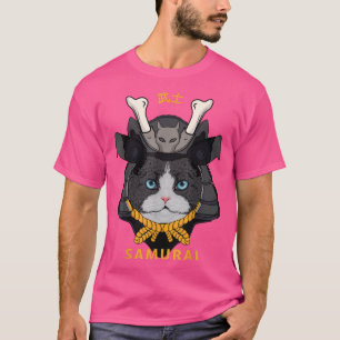 Copia de la camiseta del gato samurai japonés