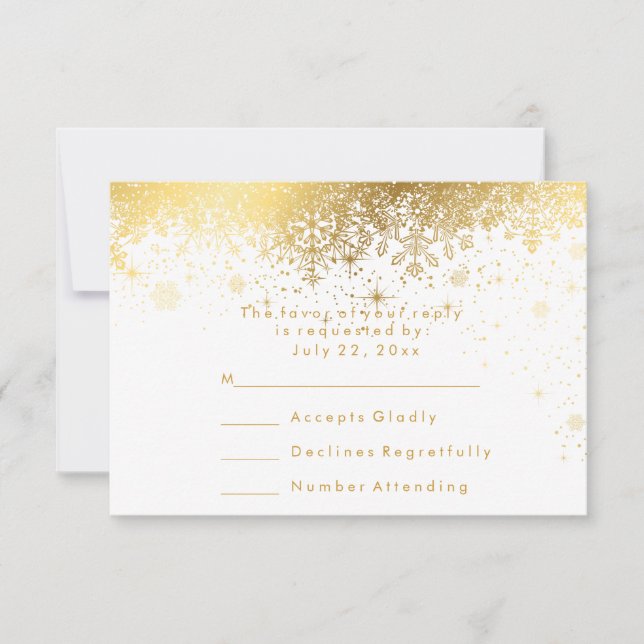 Copia en Blanco y Oro de Copos de Nieve - RSVP (Anverso)