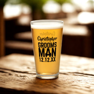 Copo de cerveza para regalo de boda con nombre de