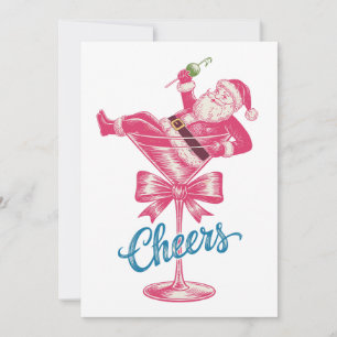 Copo de cóctel de Navidad Santa Vino Cheers Vintag