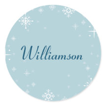 Copo de nieve azul pálido | Pegatina de sello para