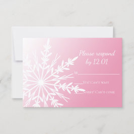 Copo de nieve blanco en boda de invierno rosa RSVP