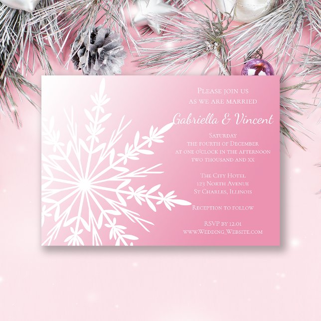 Copo de nieve blanco en la invitación a la boda de (Subido por el creador)