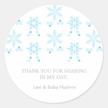 Copo de nieve | Boy Baby Shower Favor Pegatina