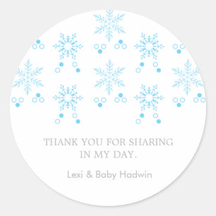 Copo de nieve   Boy Baby Shower Favor Pegatina