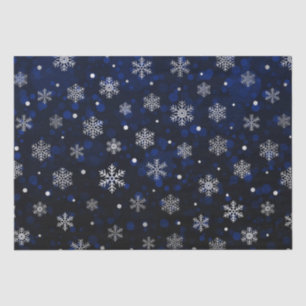 Copo de Nieve de Navidad con Bokeh Azul y Lámina d