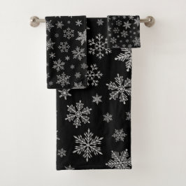 Copo de nieve moderno 2 - Negro y gris plateado-