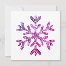 Copo de Nieve Moderno Elegante Navidad Rosa Púrpur