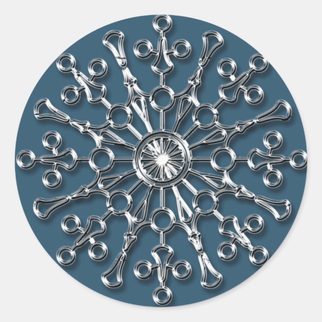 Copo de nieve plateado 2 - pegatinas de vacaciones (Anverso)