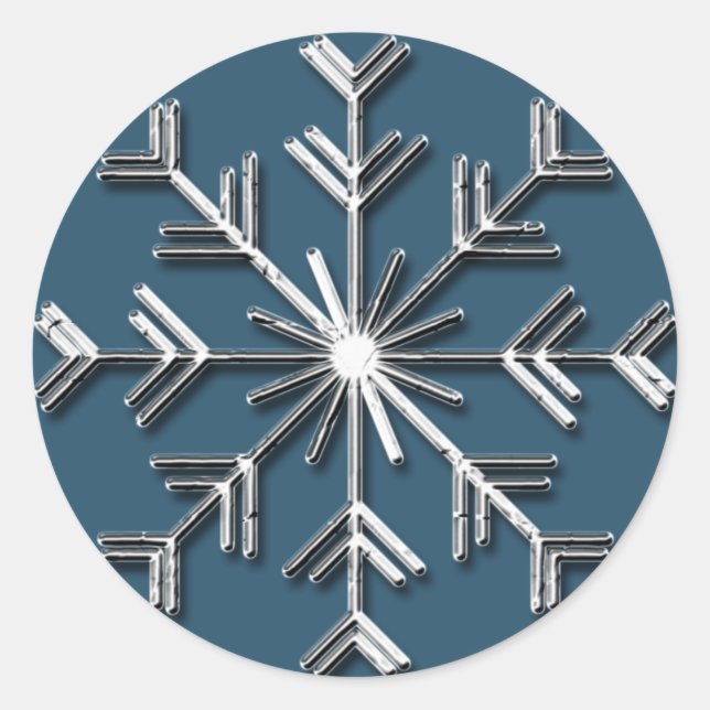 Copo de nieve plateado 6 - pegatinas de vacaciones (Anverso)