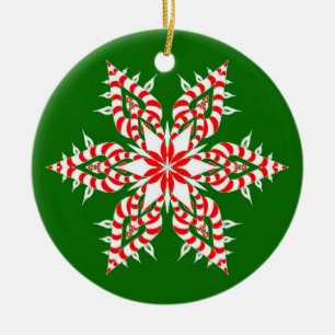 Copo de nieve verde de Candycane - ornamento del
