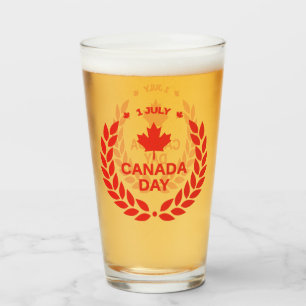 Copo de Vidrio Corona del Día de Canadá