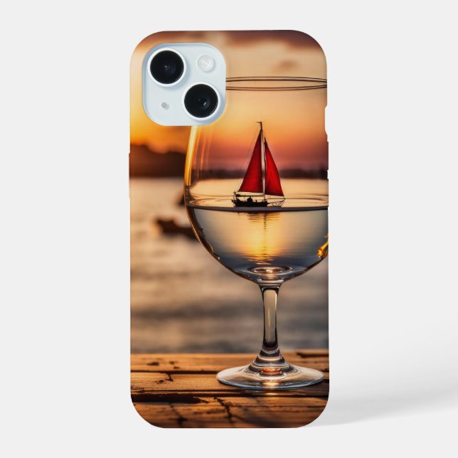 Copo de vino con barco de vela (Reverso )