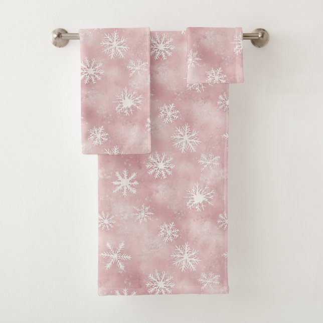 Copos de Navidad Blancos Rosados (In situ)