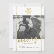 Copos de Navidad modernos | Blanco y dorado