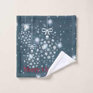 Copos de nieve, azul y blanco, globos, cereza