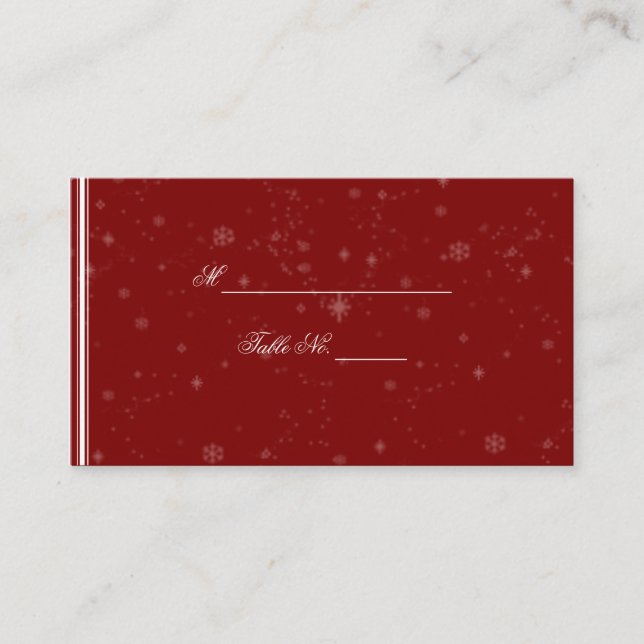 Copos de nieve blancos en las tarjetas Bodas de Cr (Anverso)