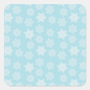 Copos de nieve blancos en pegatinas de Navidad azu