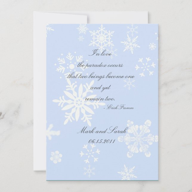Copos de nieve Boda 2 Invitación (Anverso)