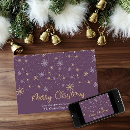 Copos de nieve Borgoña Feliz Navidad Negocios