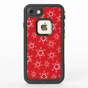 Copos de nieve, copos de nieve rojos y blancos, ni