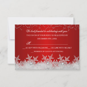 Copos de Nieve Cristalinos Rojo RSVP Fiesta de Nav