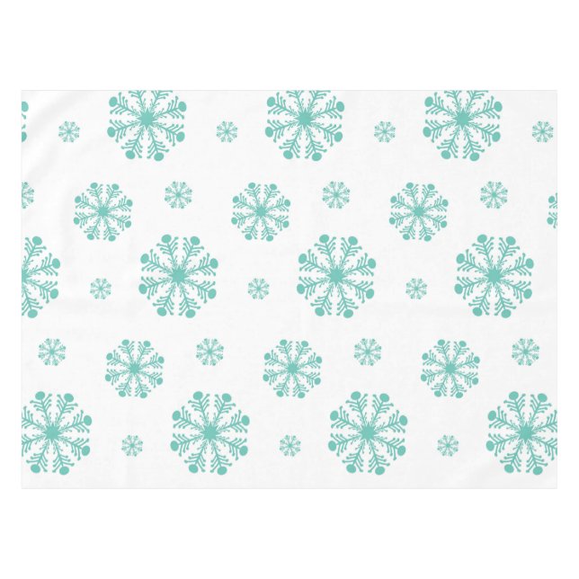 Copos de nieve de Aqua en manteles de vacaciones b (Frente (Horizontal))