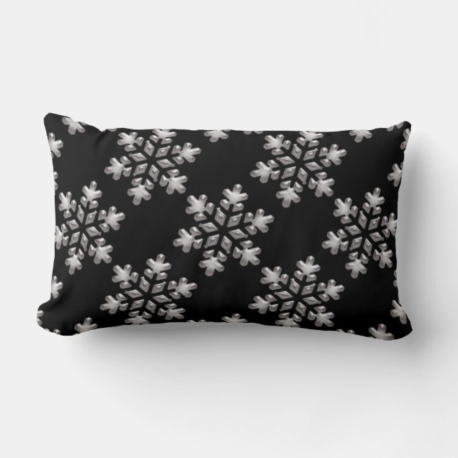 Copos De Nieve De Invierno Blancos En La Almohada  (Anverso)