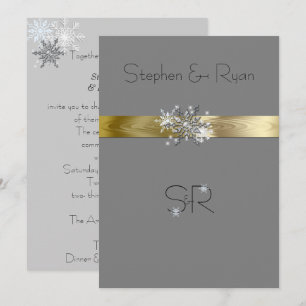 Copos de nieve de invierno, invitaciones de bodas
