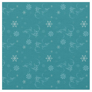 Copos de nieve de invierno y tela de patrón Swirls