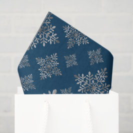 Copos de nieve de lámina gris falsa sobre azul (no