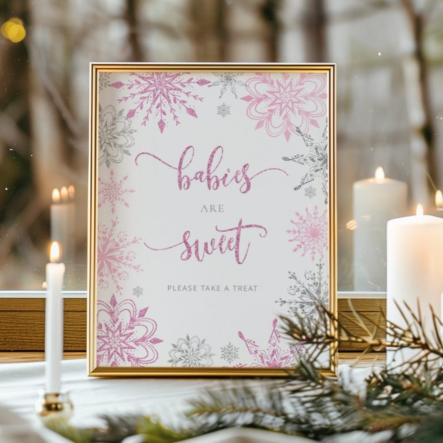 Copos de nieve de plata rosa Los bebés son Posters (Subido por el creador)