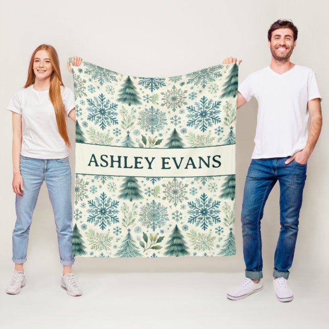 Copos de nieve de vacaciones, manta de patrón de á (In situ)