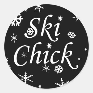 Copos de nieve del invierno del pegatina del negro