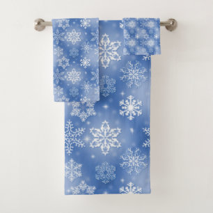 Copos De Nieve En Azul Invierno