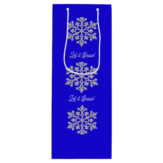 Copos de nieve en bolsa de regalo azul (Anverso)