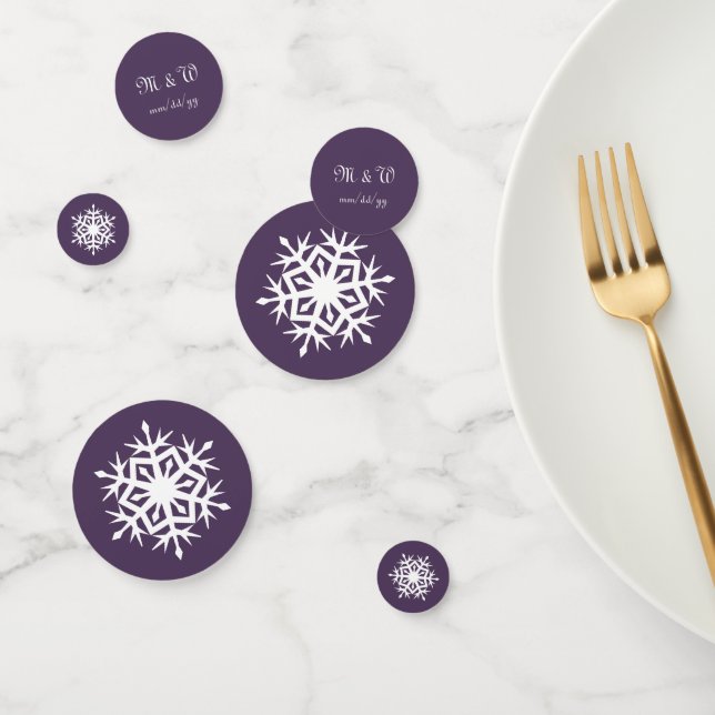 Copos de nieve en invierno en confetti de mesa mor (Grupo)