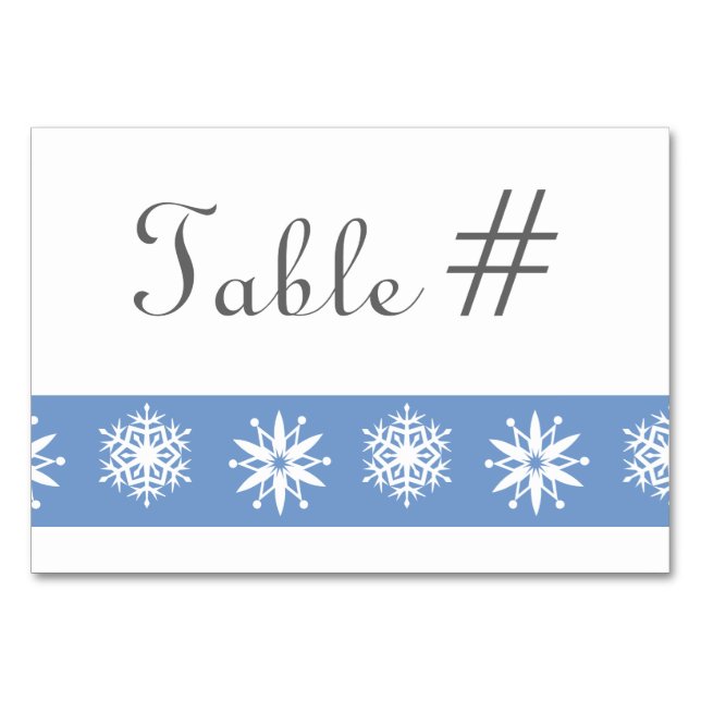 Copos de nieve en invierno en tarjeta de mesa Peri (Anverso)