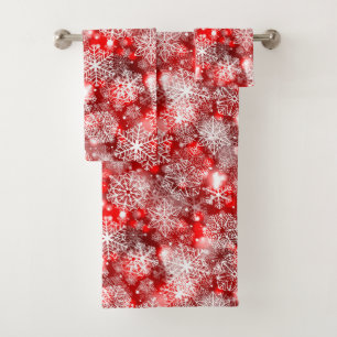 Copos de nieve en rojo