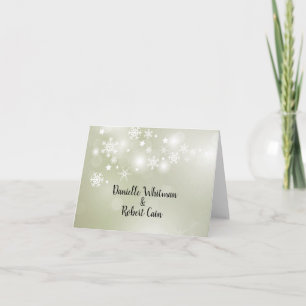 Copos de nieve en tarjetas de notas dobladas de sa