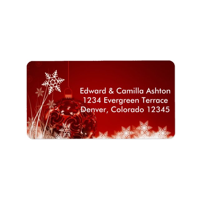 Copos de nieve Etiqueta de dirección de Navidades  (Frente)