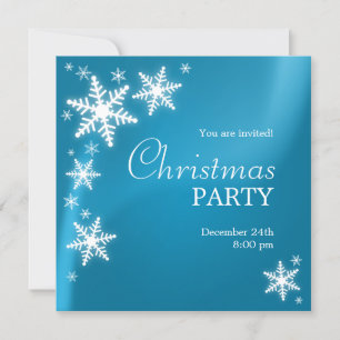 Copos de nieve Invitación de fiesta de Navidades a