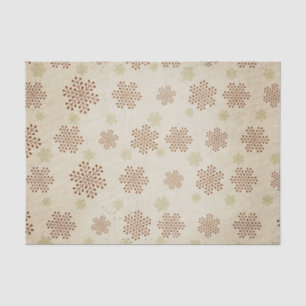 Copos de nieve marrones en papel de tejidos blanco